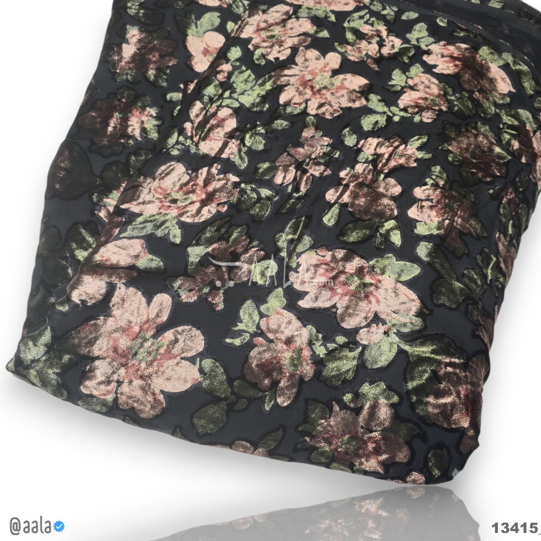 Printed-Brasso Velvet Blend 44-Inches PRINTED Per-Metre #13415