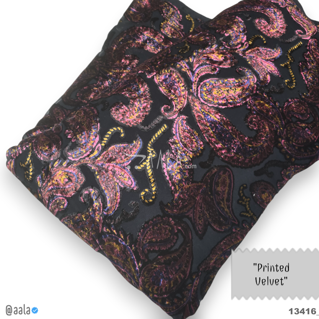 Printed-Brasso Velvet Blend 44-Inches PRINTED Per-Metre 