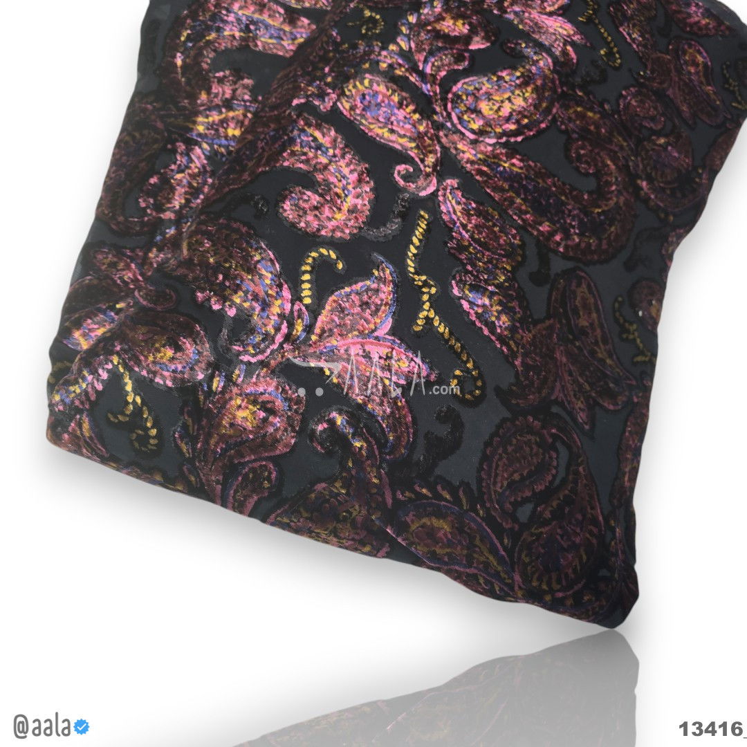 Printed-Brasso Velvet Blend 44-Inches PRINTED Per-Metre 