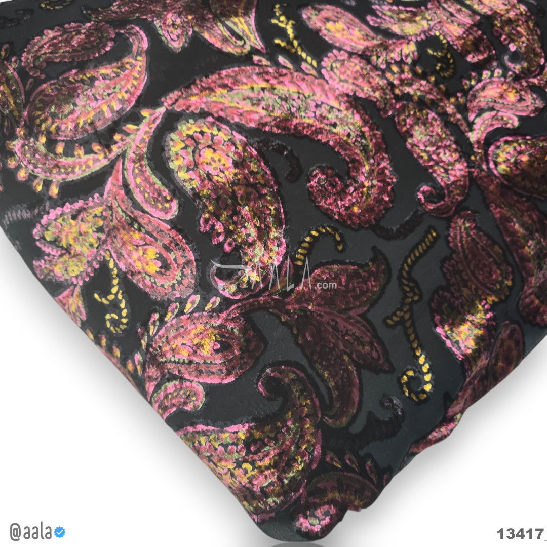Printed-Brasso Velvet Blend 44-Inches PRINTED Per-Metre #13417