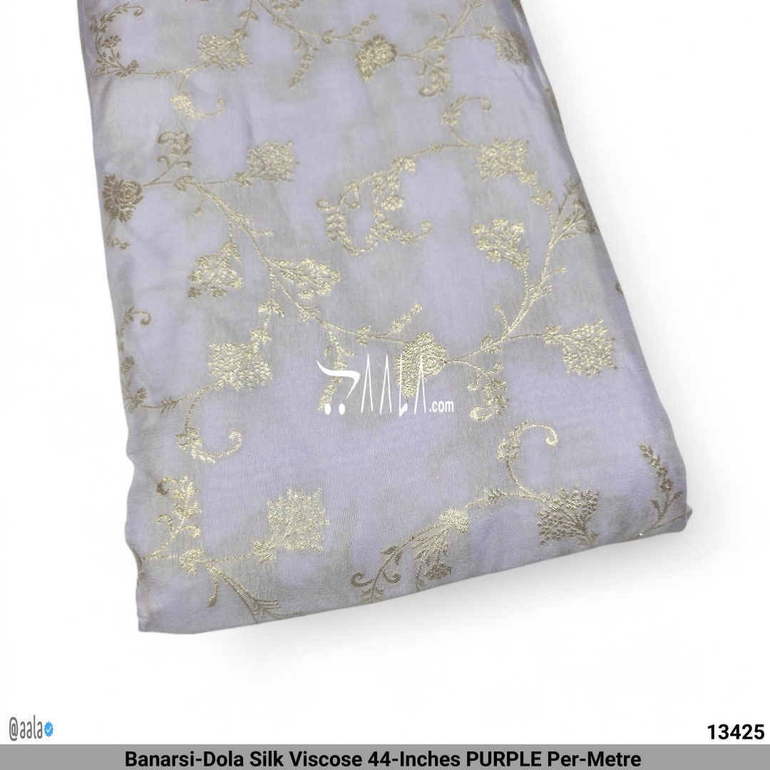 Banarsi-Dola Silk Viscose 44-Inches PURPLE Per-Metre #13425