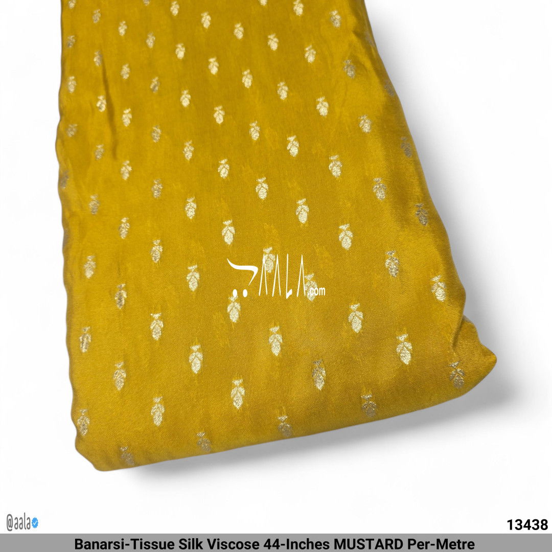 Banarsi-Tissue Silk Viscose 44-Inches MUSTARD Per-Metre #13438