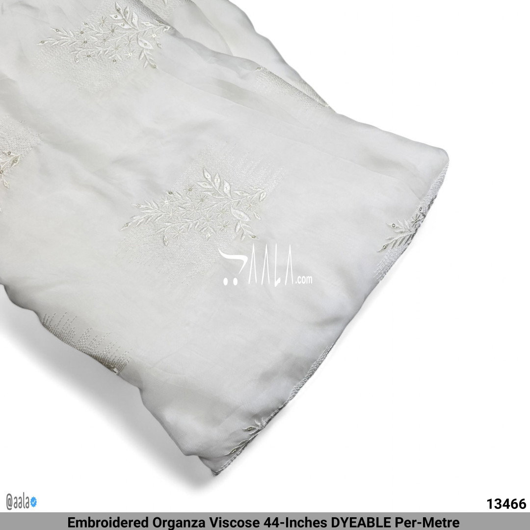 Embroidered Organza Viscose 44-Inches DYEABLE Per-Metre 
