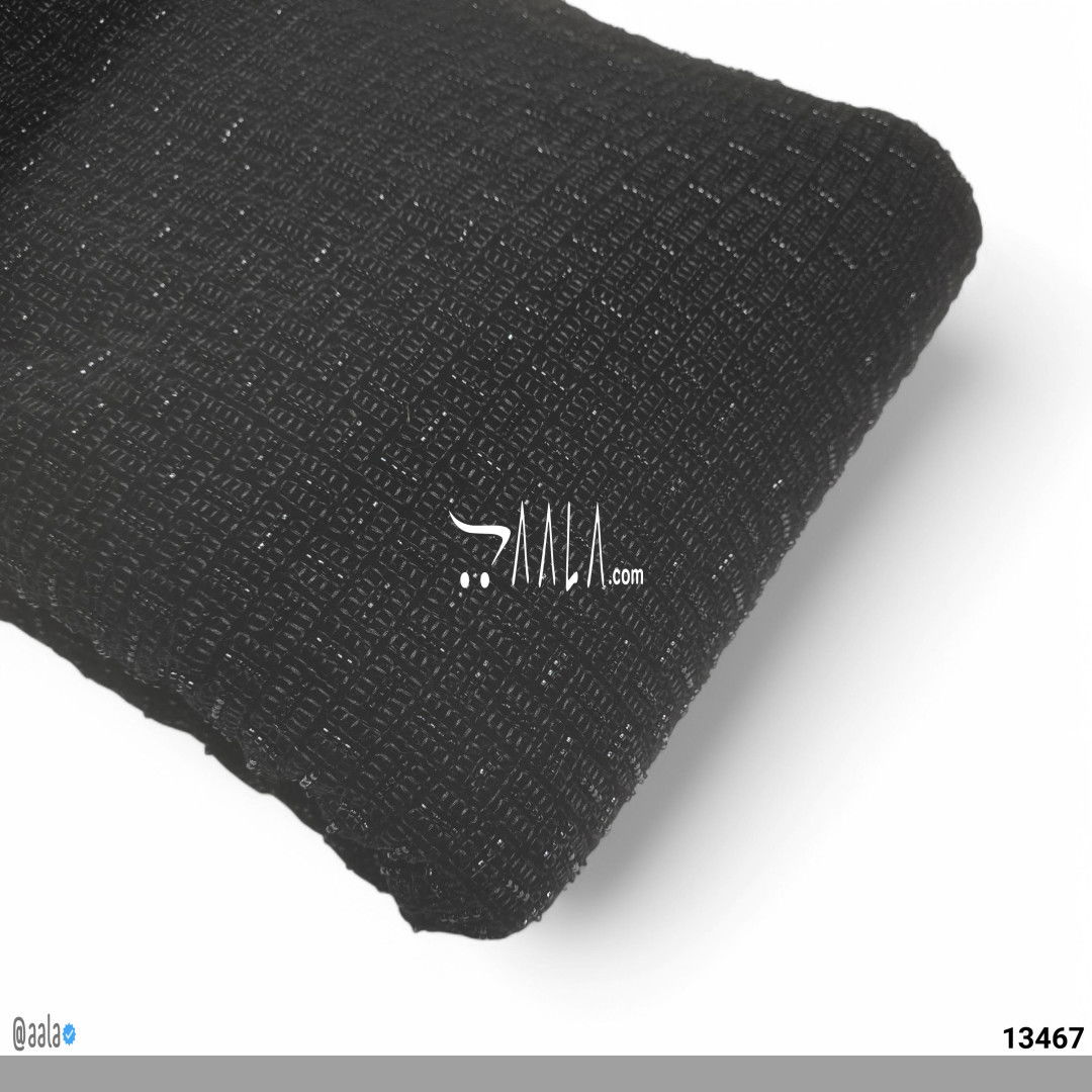 Handwork Velvet Blend 44-Inches BLACK Per-Metre 13467