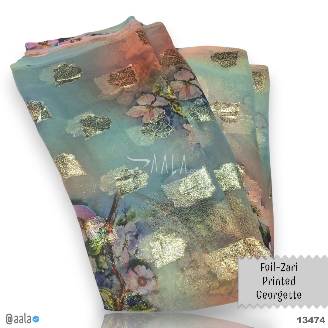 Foil Georgette Blend 44-Inches PRINTED Per-Metre #13474