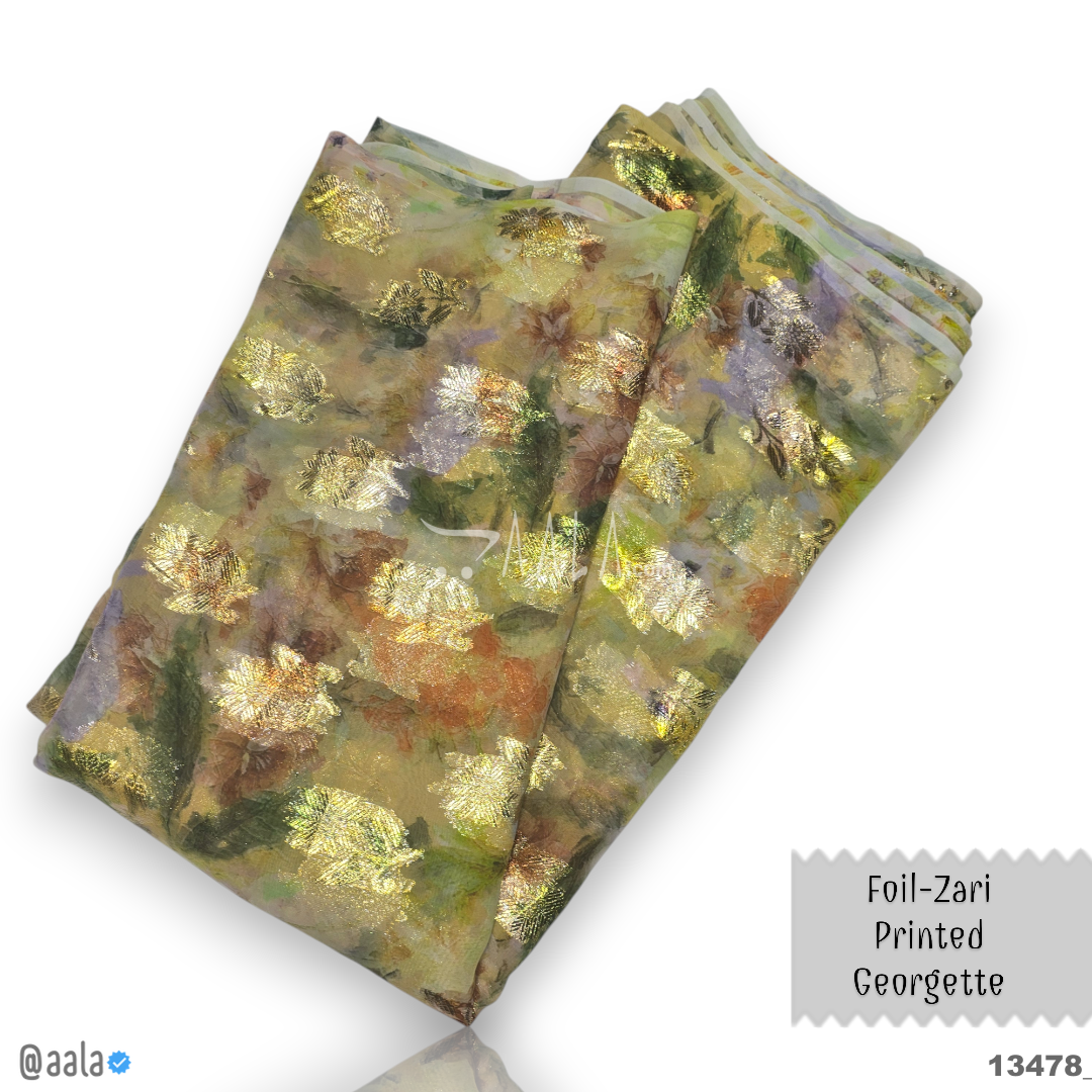 Foil Georgette Blend 44-Inches PRINTED Per-Metre #13478