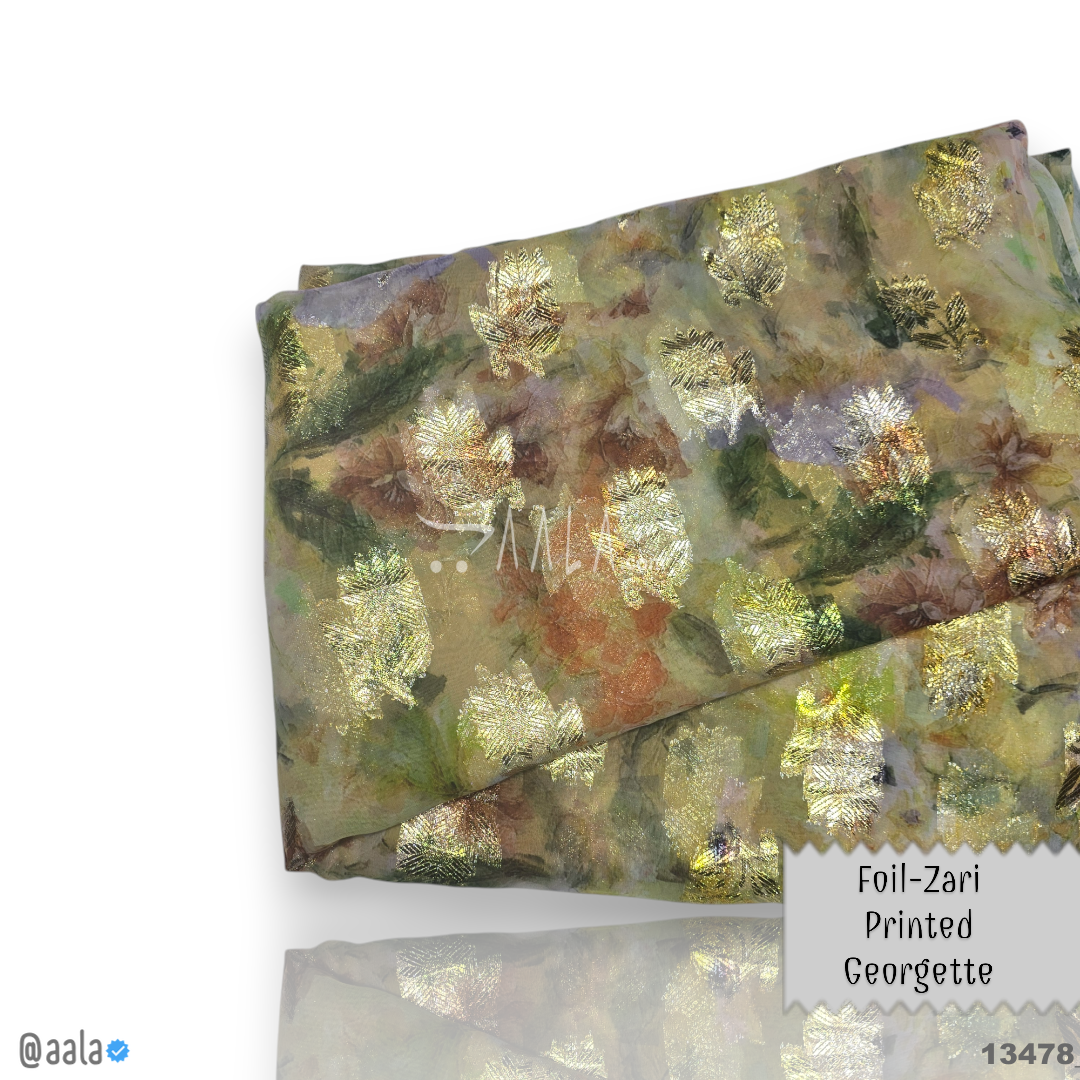 Foil Georgette Blend 44-Inches PRINTED Per-Metre #13478