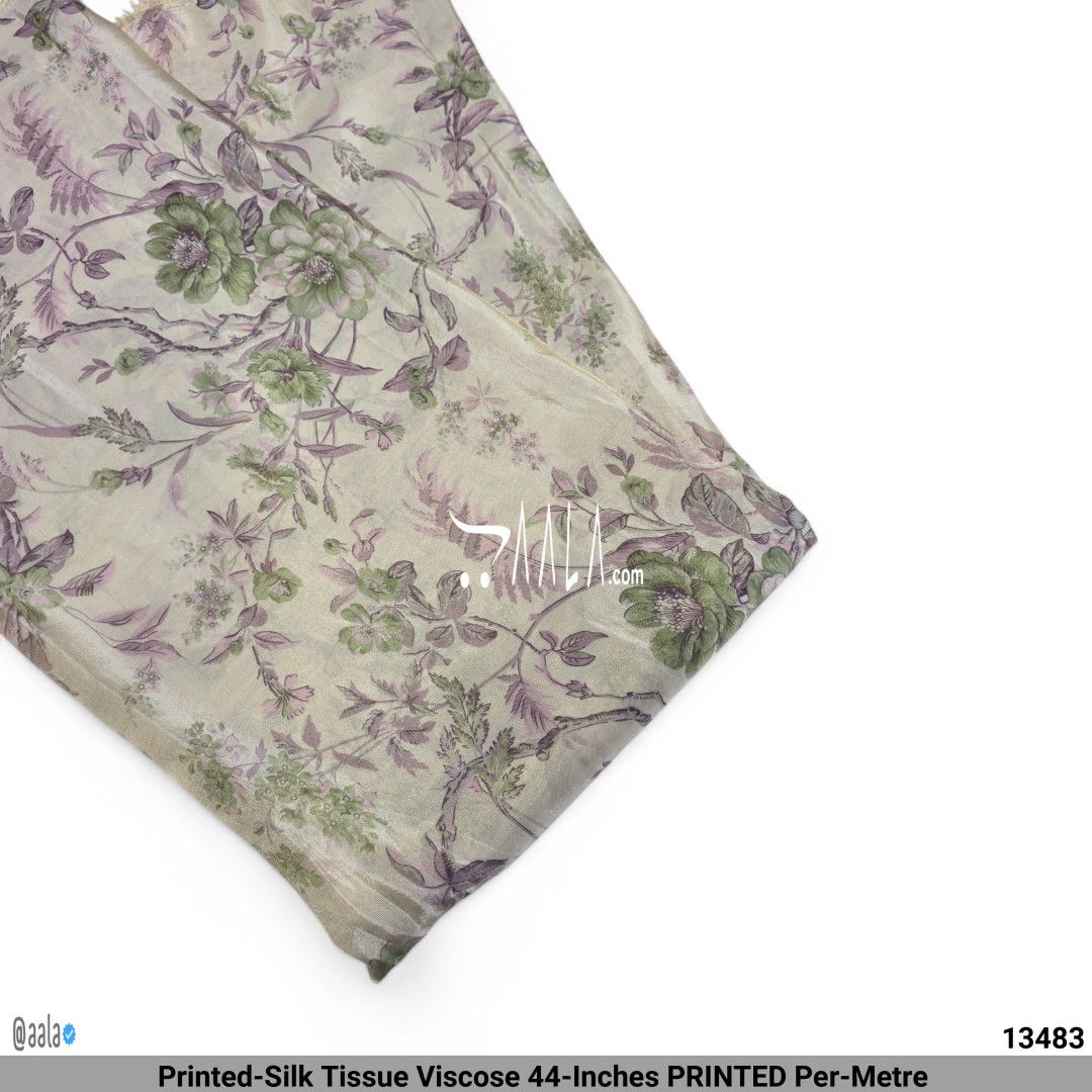 Printed-Silk Tissue Viscose 44-Inches PRINTED Per-Metre #13483
