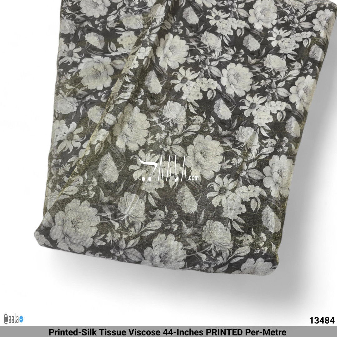 Printed-Silk Tissue Viscose 44-Inches PRINTED Per-Metre #13484