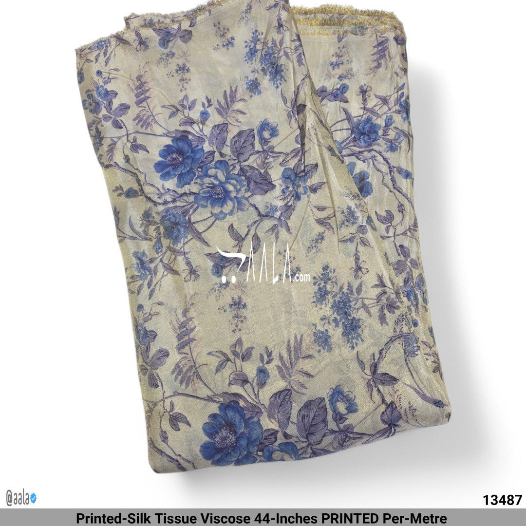 Printed-Silk Tissue Viscose 44-Inches PRINTED Per-Metre #13487