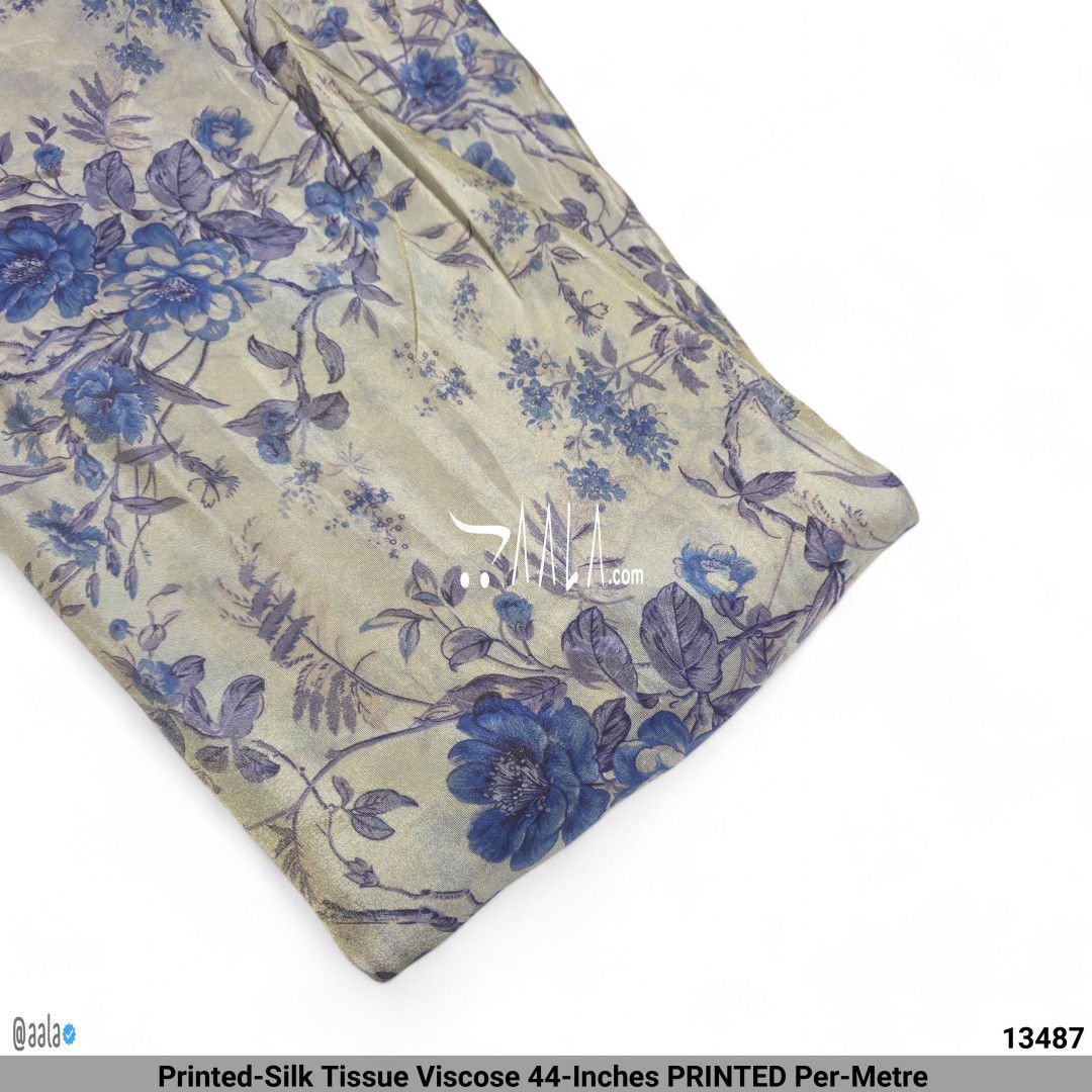 Printed-Silk Tissue Viscose 44-Inches PRINTED Per-Metre #13487