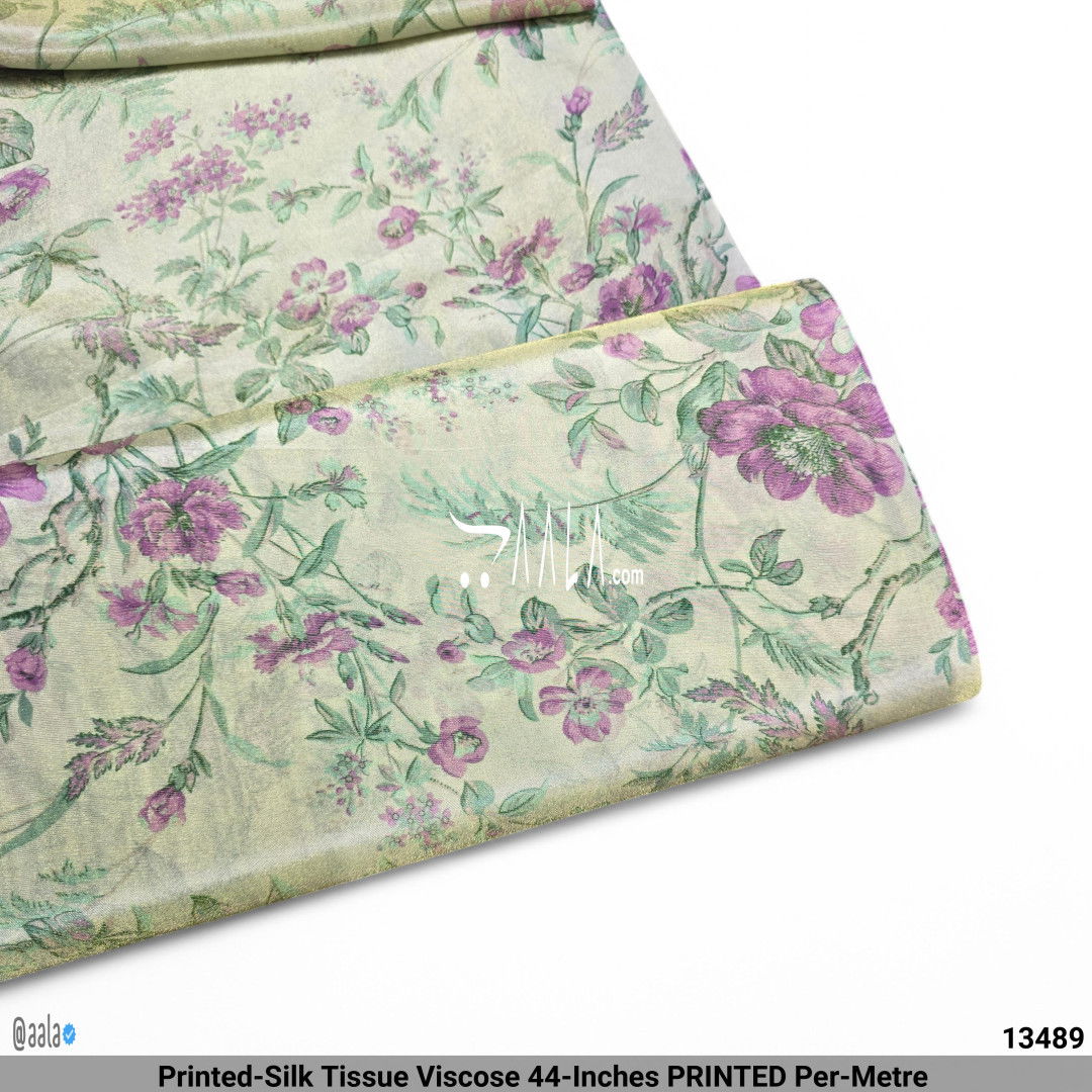 Printed-Silk Tissue Viscose 44-Inches PRINTED Per-Metre #13489