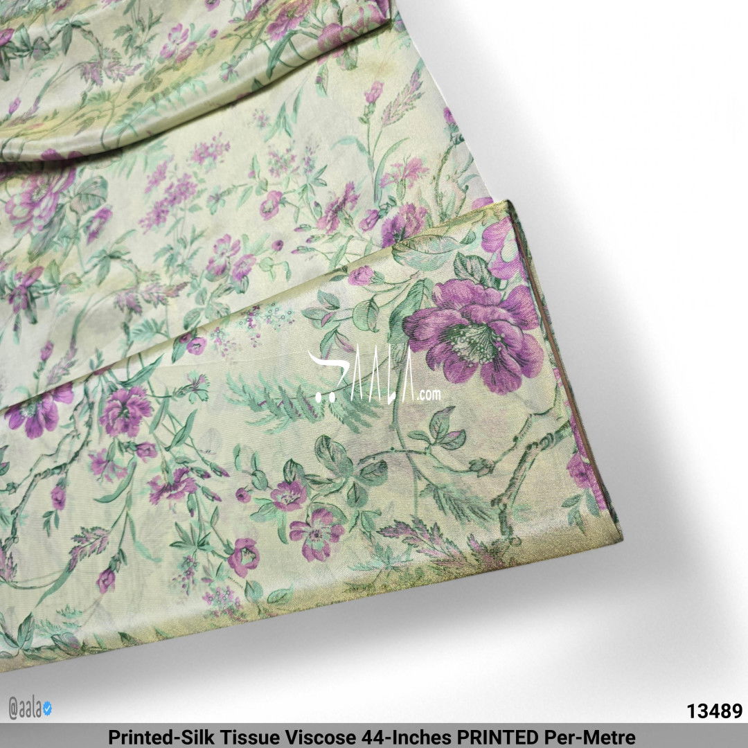 Printed-Silk Tissue Viscose 44-Inches PRINTED Per-Metre #13489