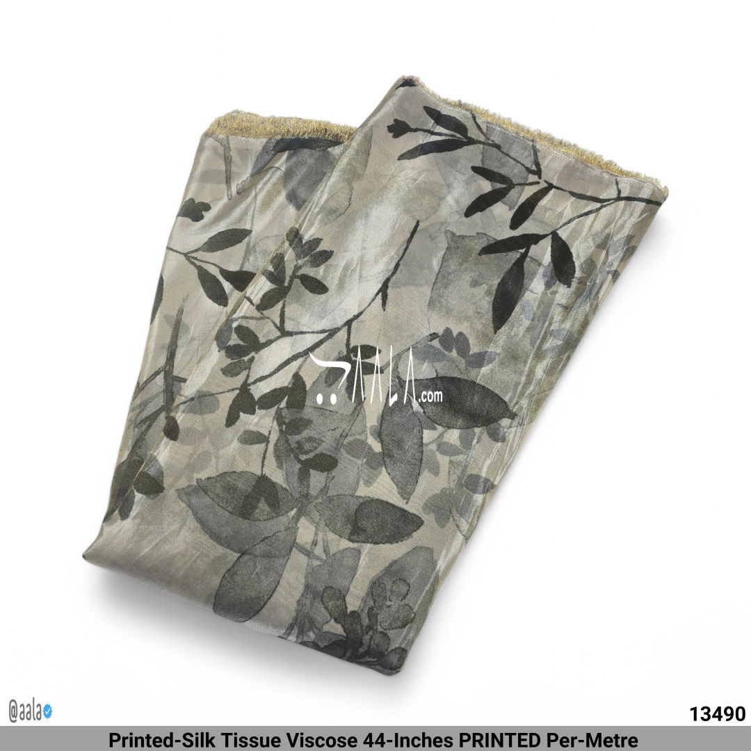 Printed-Silk Tissue Viscose 44-Inches PRINTED Per-Metre #13490