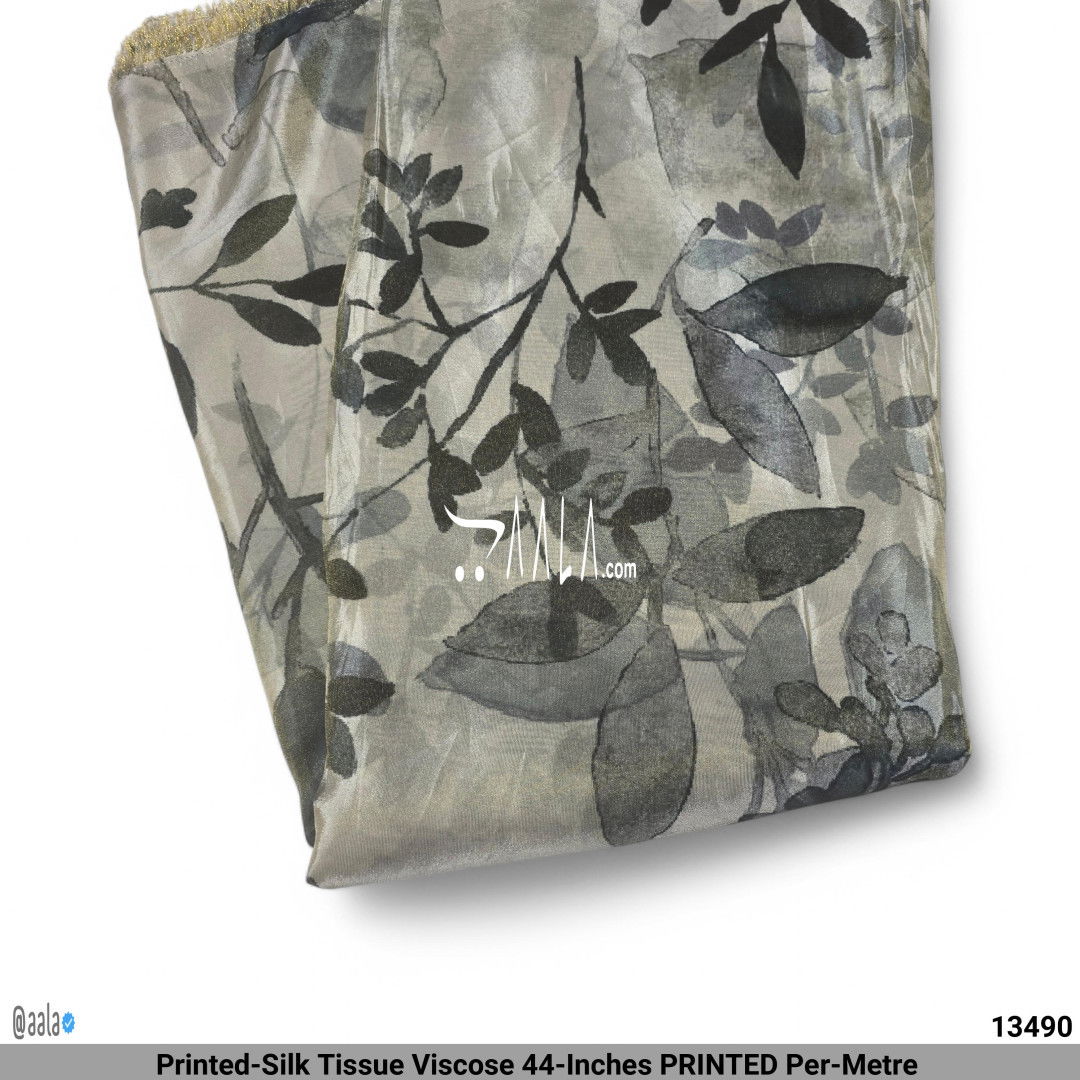 Printed-Silk Tissue Viscose 44-Inches PRINTED Per-Metre #13490