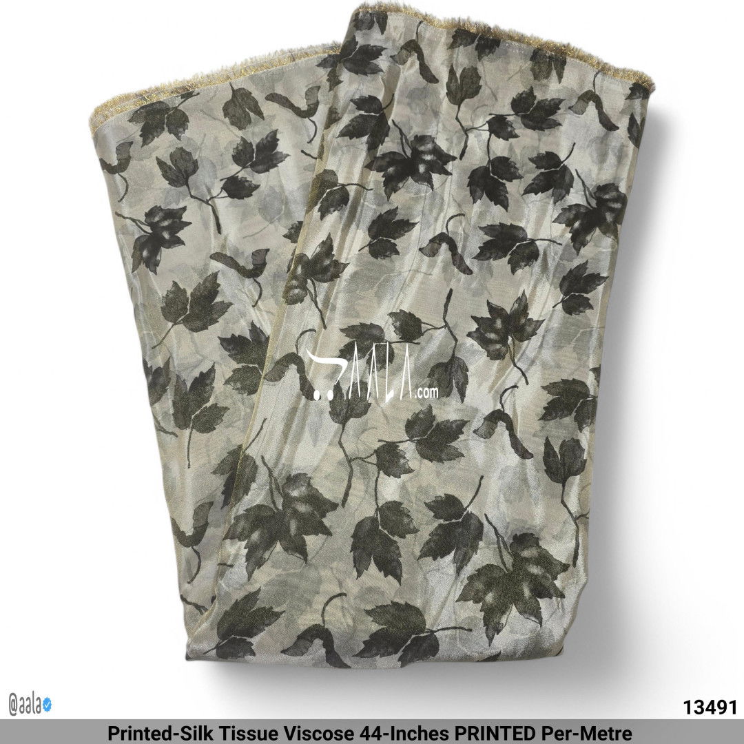 Printed-Silk Tissue Viscose 44-Inches PRINTED Per-Metre #13491