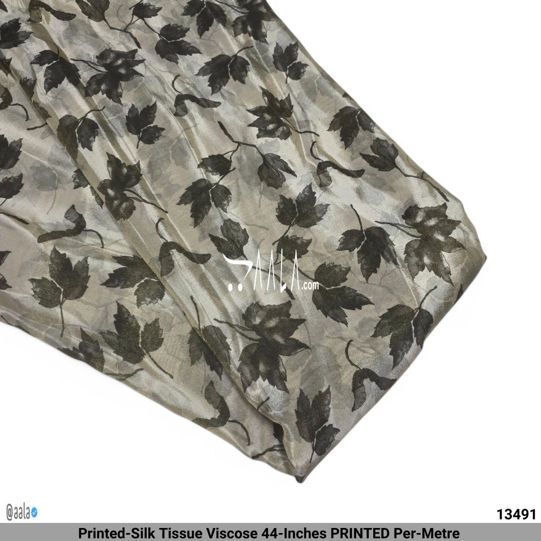 Printed-Silk Tissue Viscose 44-Inches PRINTED Per-Metre #13491