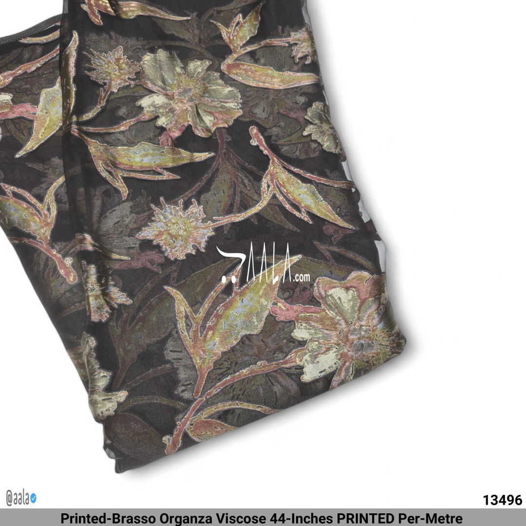 Printed-Brasso Organza Viscose 44-Inches PRINTED Per-Metre #13496