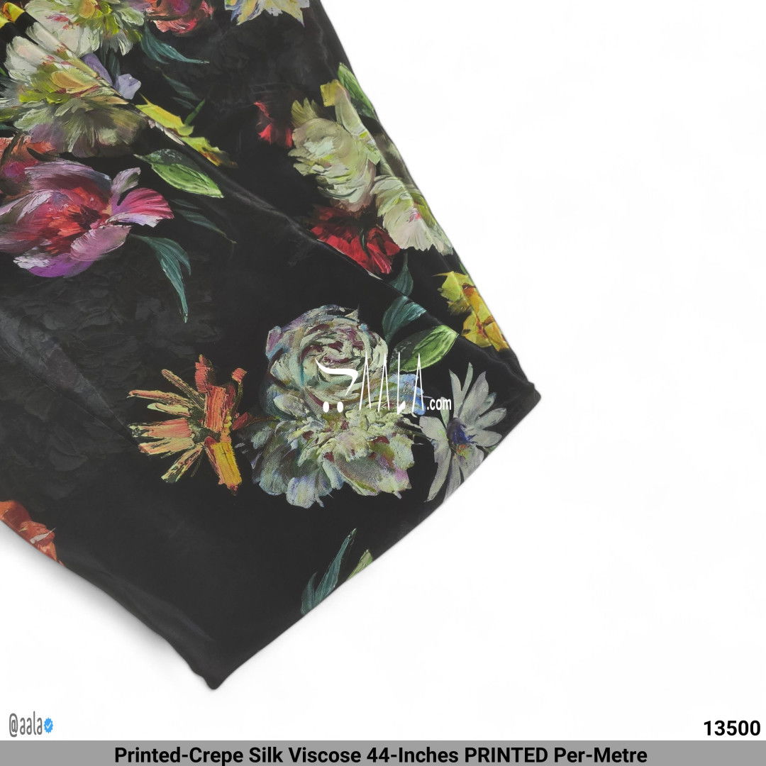 Printed-Crepe Silk Viscose 44-Inches PRINTED Per-Metre #13500