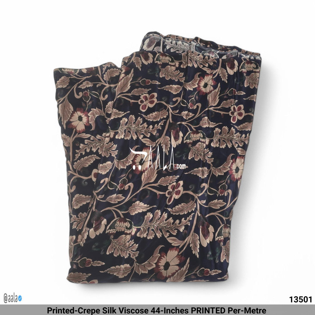 Printed-Crepe Silk Viscose 44-Inches PRINTED Per-Metre #13501