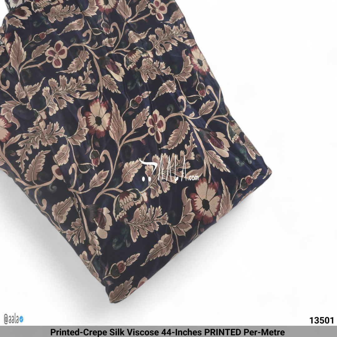 Printed-Crepe Silk Viscose 44-Inches PRINTED Per-Metre #13501