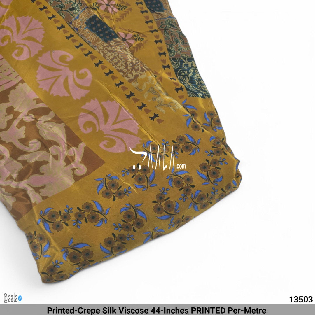 Printed-Crepe Silk Viscose 44-Inches PRINTED Per-Metre #13503