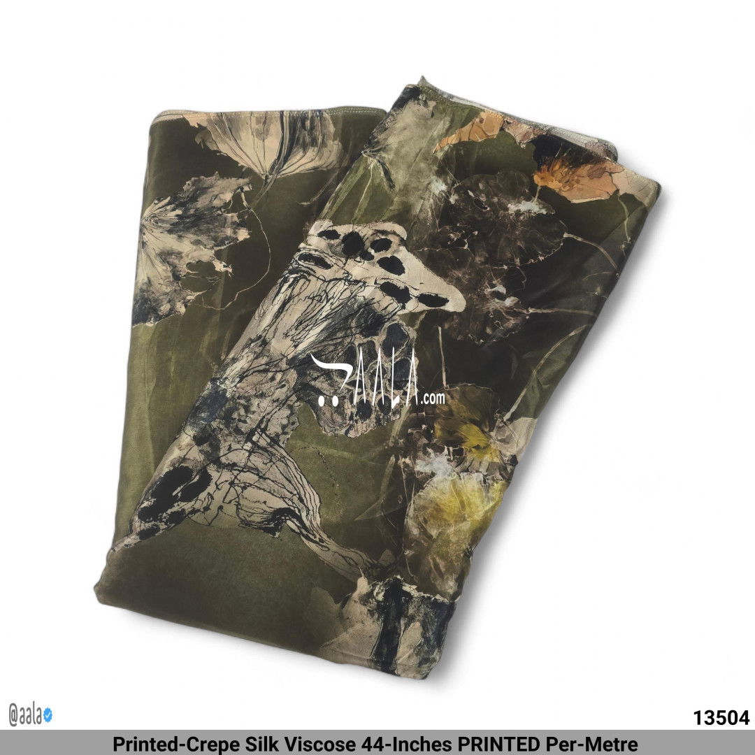 Printed-Crepe Silk Viscose 44-Inches PRINTED Per-Metre #13504