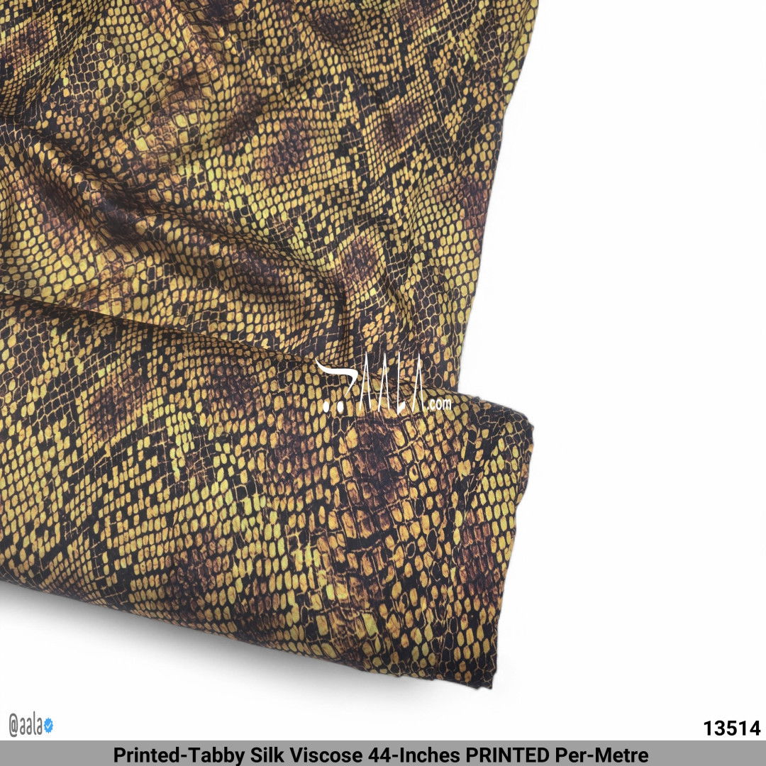Printed-Tabby Silk Viscose 44-Inches PRINTED Per-Metre 