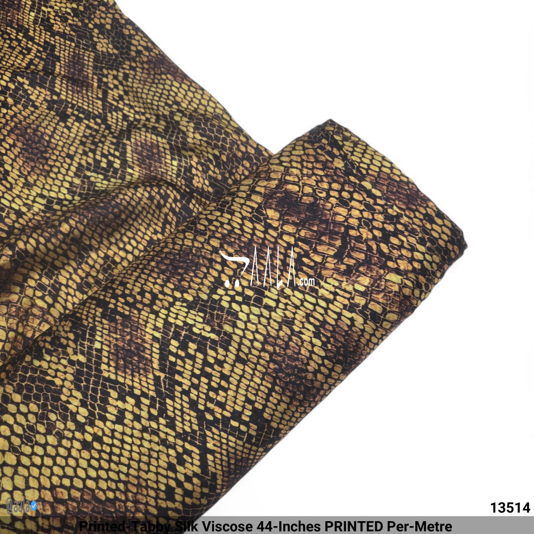 Printed-Tabby Silk Viscose 44-Inches PRINTED Per-Metre 
