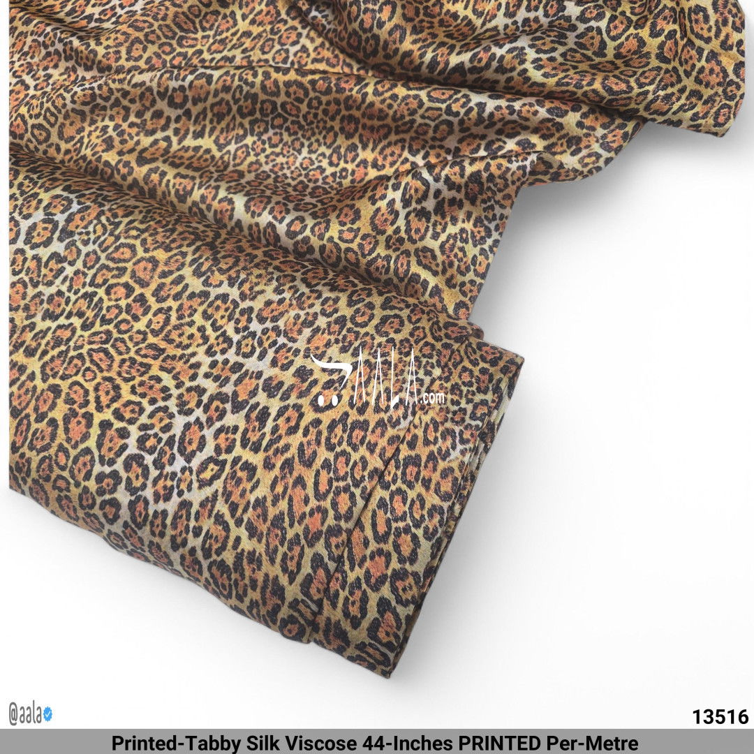 Printed-Tabby Silk Viscose 44-Inches PRINTED Per-Metre #13516
