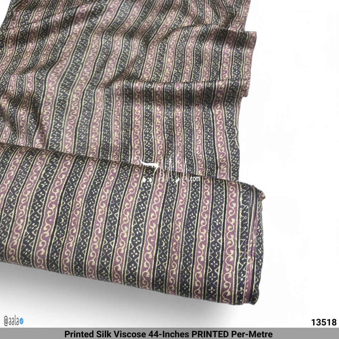 Printed Silk Viscose 44-Inches PRINTED Per-Metre #13518