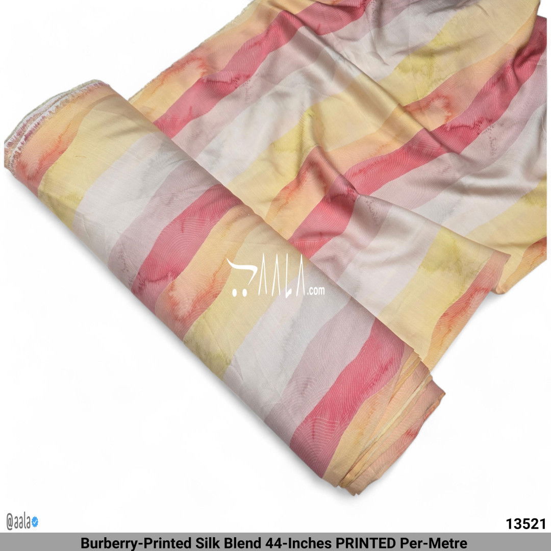 Burberry-Printed Silk Blend 44-Inches PRINTED Per-Metre #13521