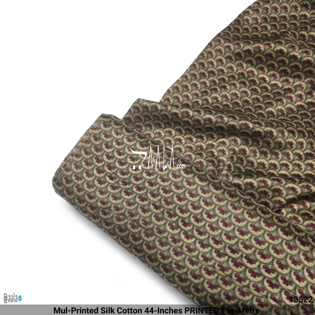Mul-Printed Silk Cotton 44-Inches PRINTED Per-Metre #13522