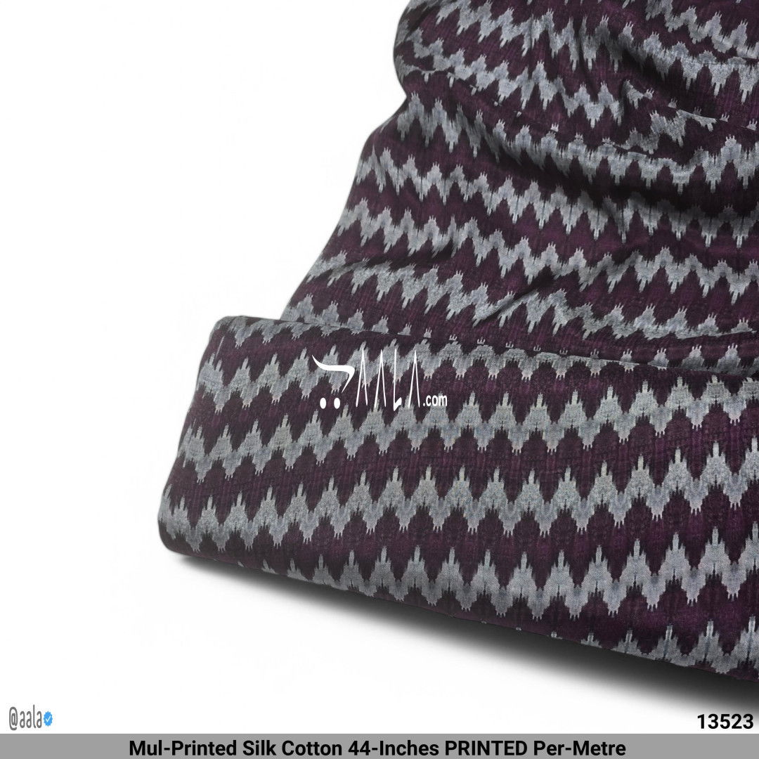 Mul-Printed Silk Cotton 44-Inches PRINTED Per-Metre #13523