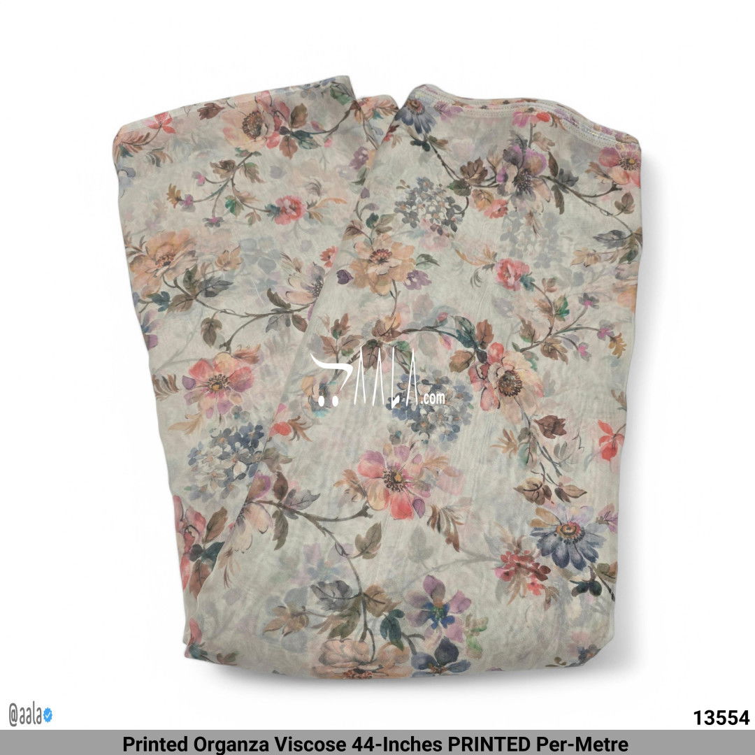 Printed Organza Viscose 44-Inches PRINTED Per-Metre #13554