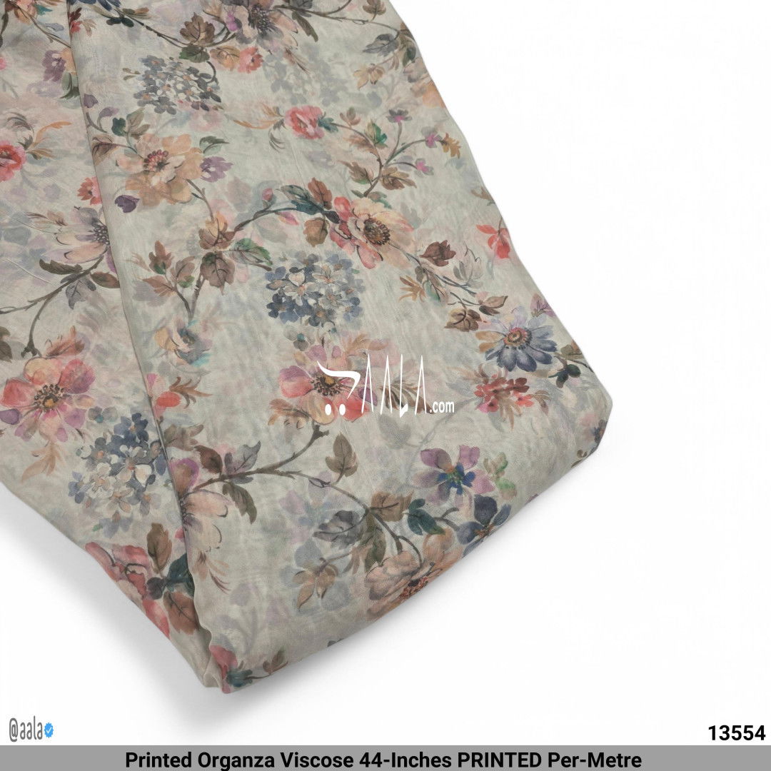 Printed Organza Viscose 44-Inches PRINTED Per-Metre #13554