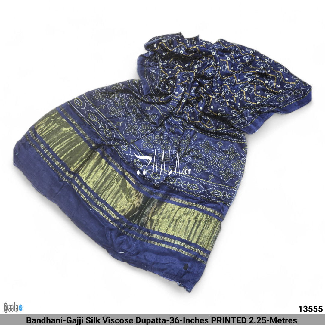Bandhani-Gajji Silk Viscose Dupatta-36-Inches PRINTED 2.25-Metres 