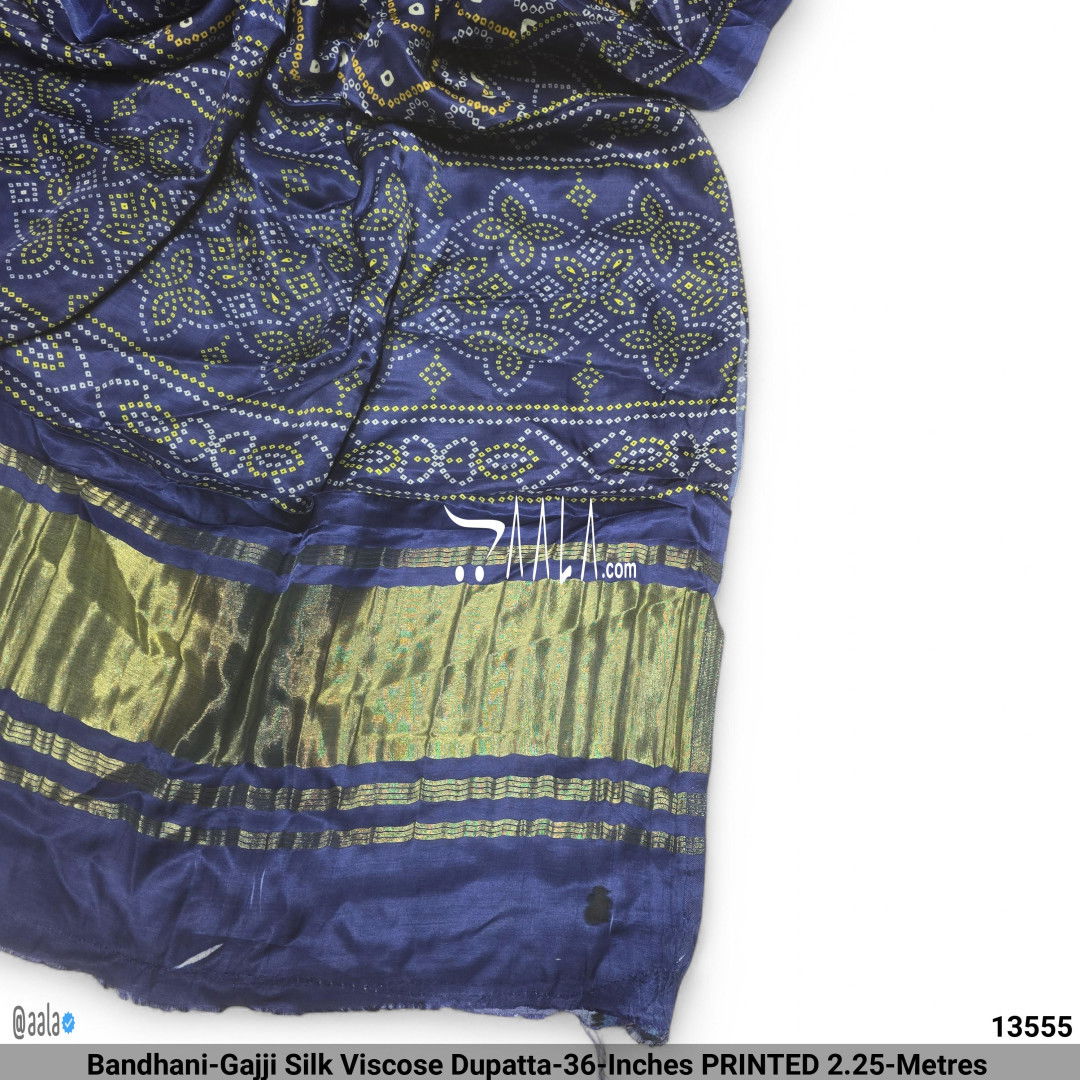 Bandhani-Gajji Silk Viscose Dupatta-36-Inches PRINTED 2.25-Metres 