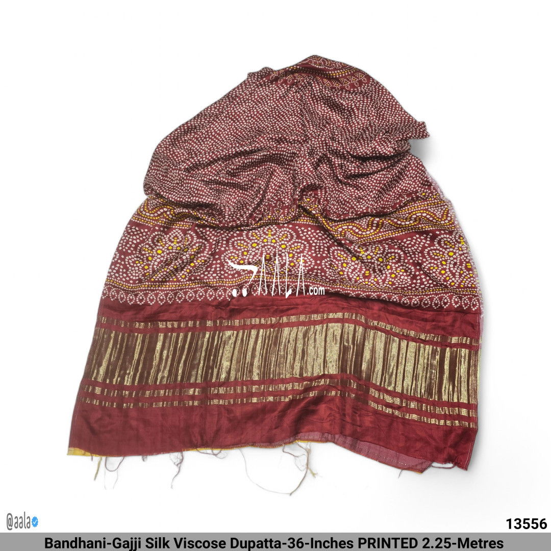Bandhani-Gajji Silk Viscose Dupatta-36-Inches PRINTED 2.25-Metres #13556