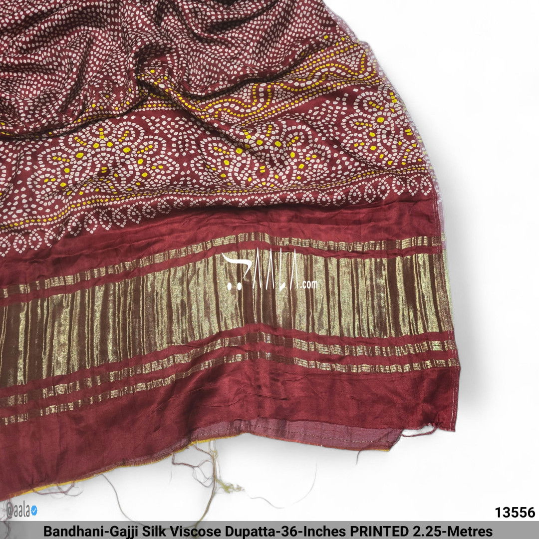 Bandhani-Gajji Silk Viscose Dupatta-36-Inches PRINTED 2.25-Metres #13556