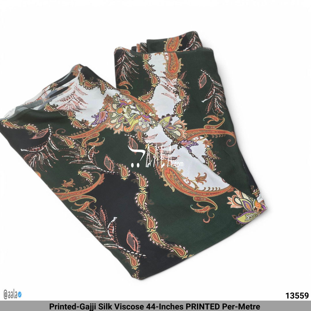 Printed-Gajji Silk Viscose 44-Inches PRINTED Per-Metre #13559