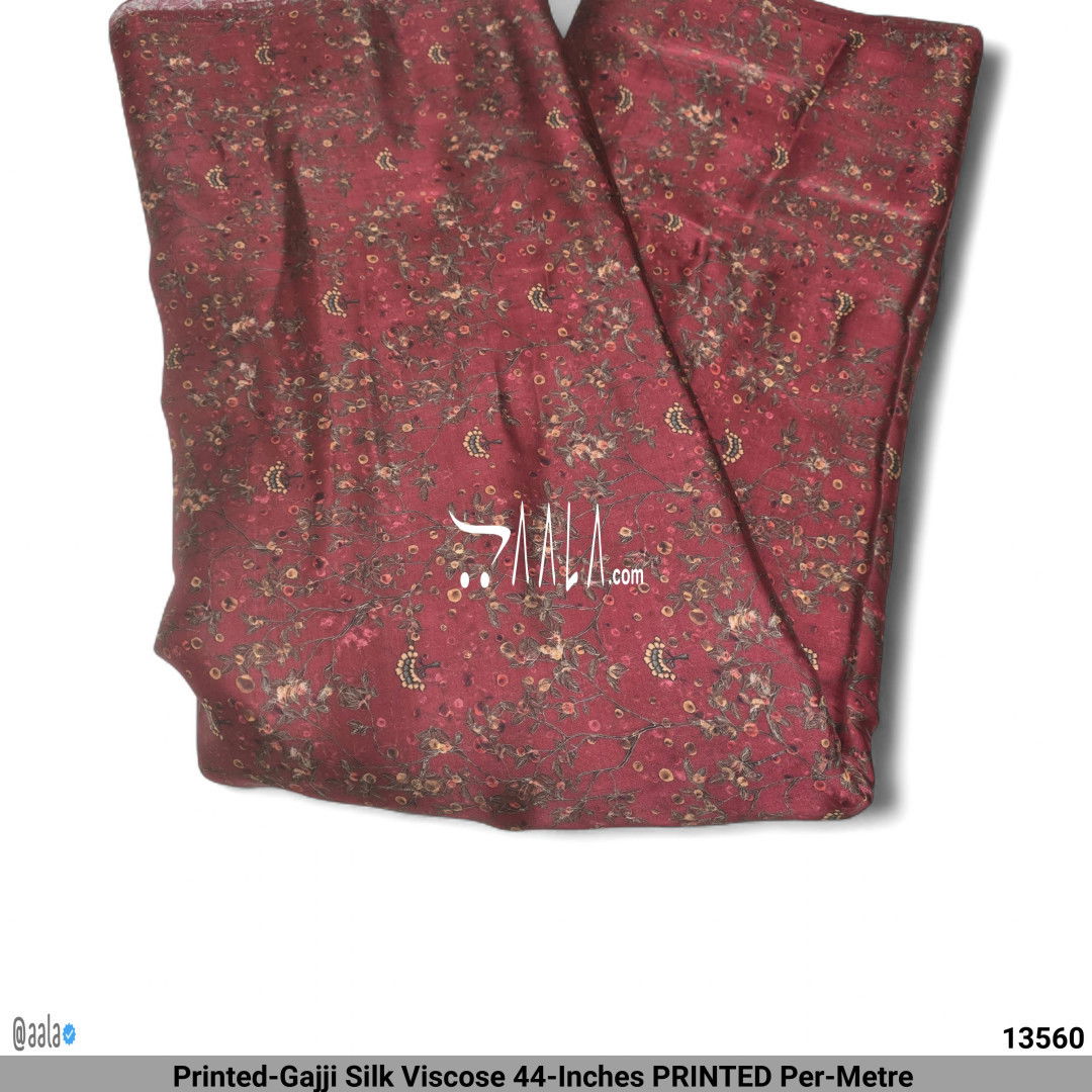Printed-Gajji Silk Viscose 44-Inches PRINTED Per-Metre #13560