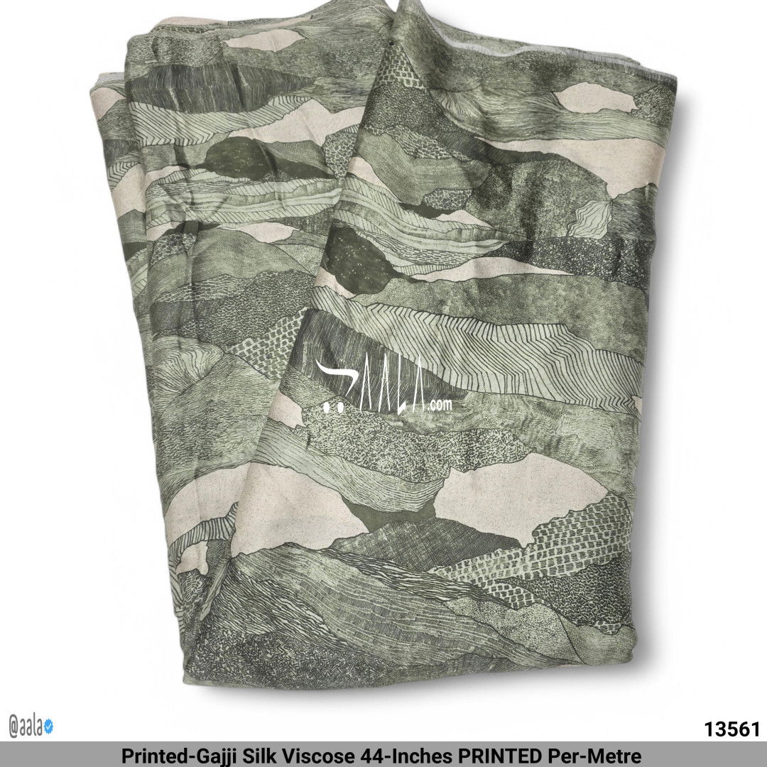 Printed-Gajji Silk Viscose 44-Inches PRINTED Per-Metre #13561