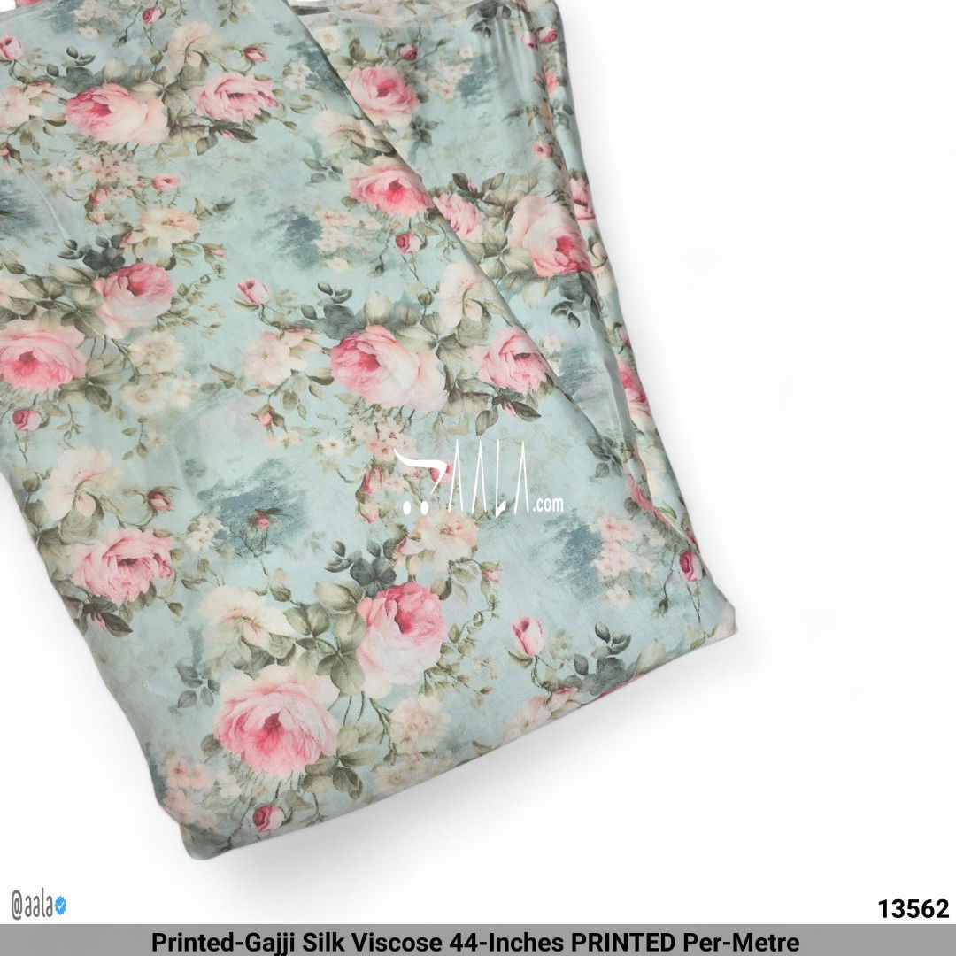 Printed-Gajji Silk Viscose 44-Inches PRINTED Per-Metre #13562