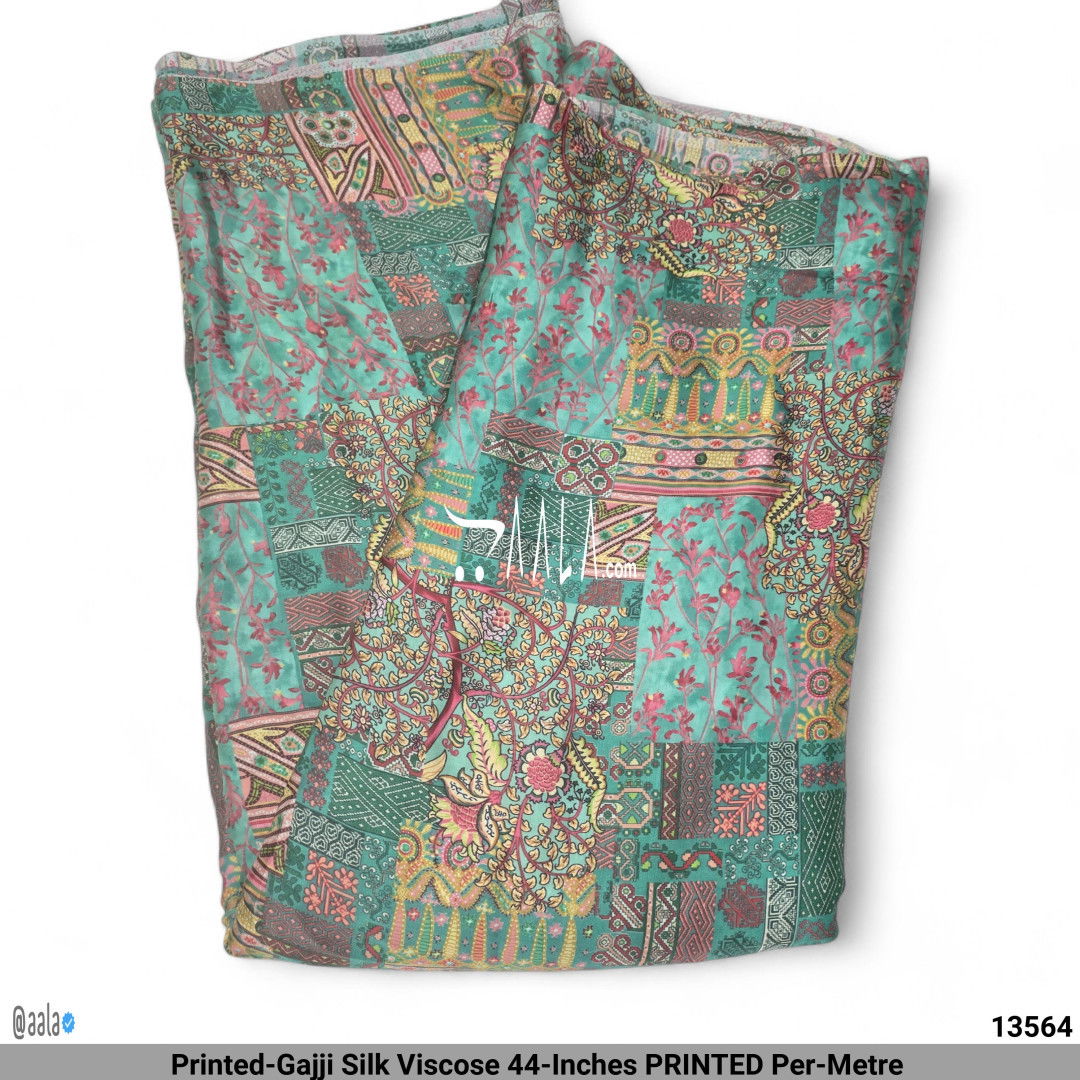 Printed-Gajji Silk Viscose 44-Inches PRINTED Per-Metre #13564