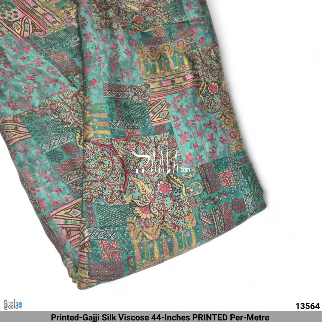 Printed-Gajji Silk Viscose 44-Inches PRINTED Per-Metre #13564