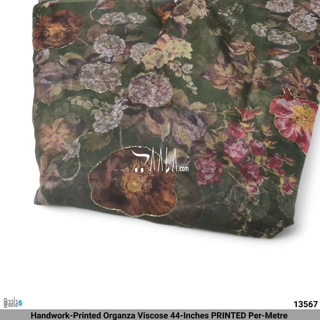 Handwork-Printed Organza Viscose 44-Inches PRINTED Per-Metre #13567