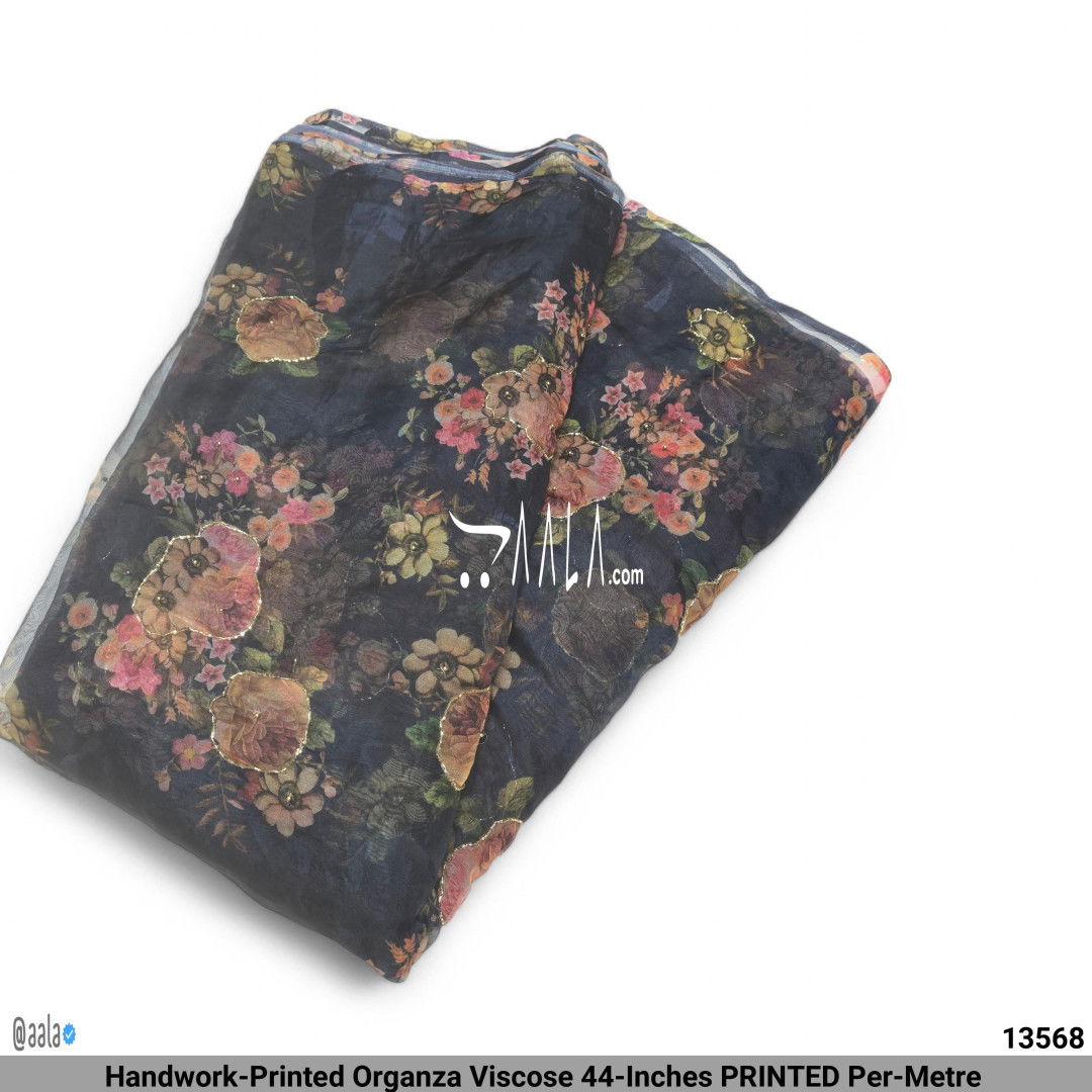 Handwork-Printed Organza Viscose 44-Inches PRINTED Per-Metre #13568