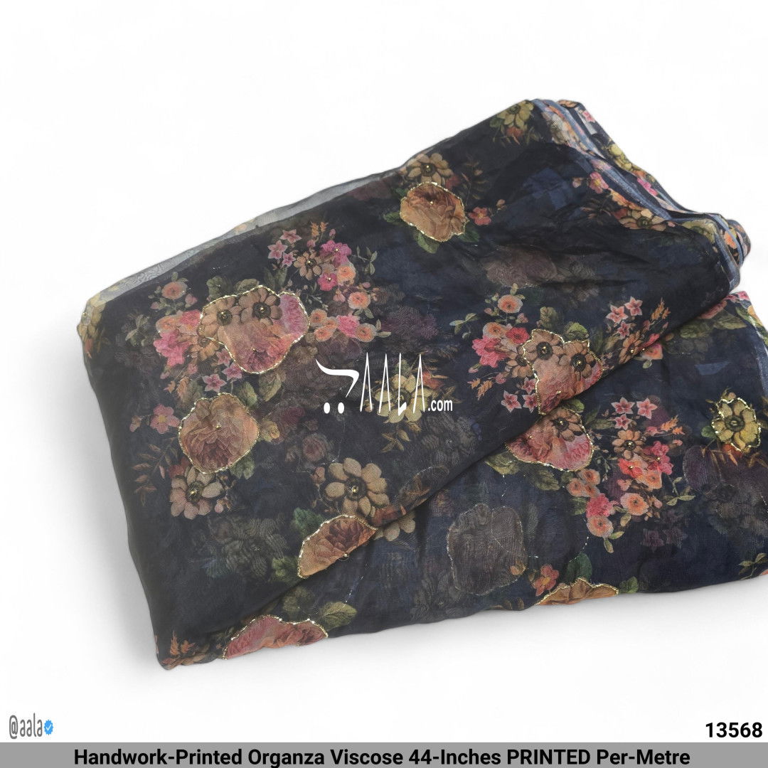 Handwork-Printed Organza Viscose 44-Inches PRINTED Per-Metre #13568