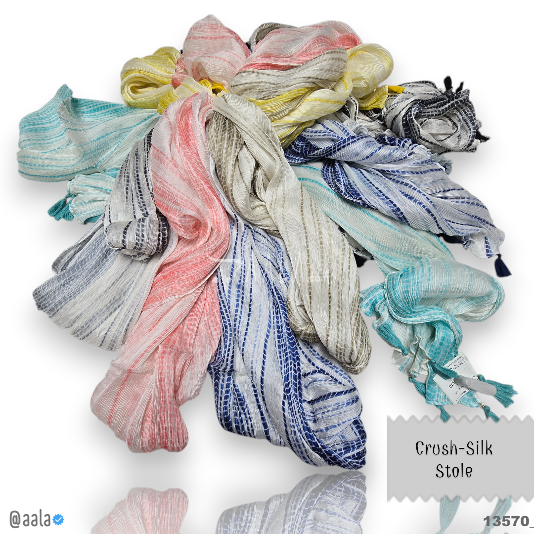 Crush Silk Blend Dupatta-20-Inches MULTIPLE-OPTIONS 2.00-Metres #13570